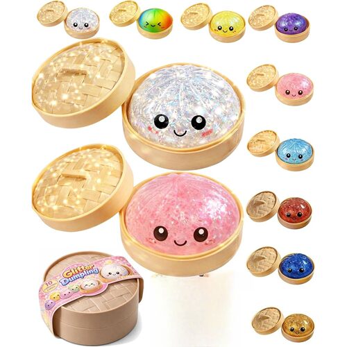 Large Dumpling Stress Ball with Steamer Colorful Squishy Bun