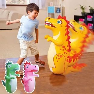 Inflatable Tumbler Boxing Standing Punching Bag Dinosaur Mod