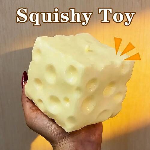 2026 Jumbo Cheese Cube Stress Ball Big Cheese Shapeable Sque