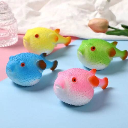 TPR Cute Pufferfish Stress Relief Toy Fall Prevention Decomp