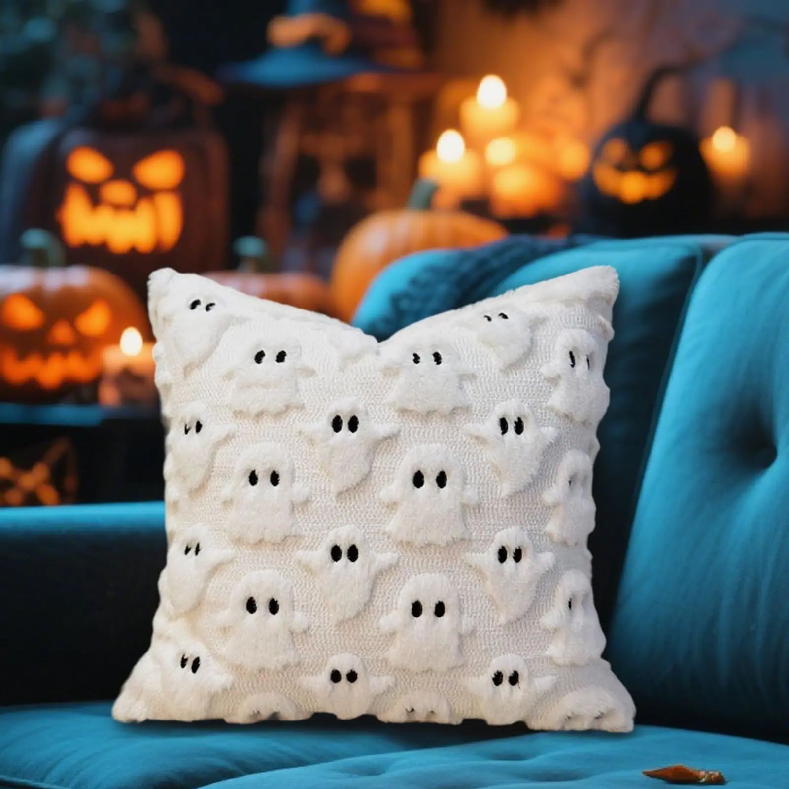 1pcs Ghost Decorative Pillow Cover Halloween Ghost Pillow Co