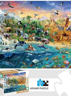 1000 Pieces Animal World Jigsaw Puzzles for Adults Home Deco