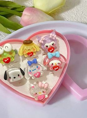 7pcs Kawaii Hellkitty Cat Resin Gift Anime Peripheral Cute G