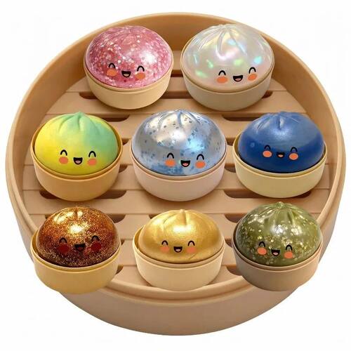 Squishy Dumpling Toy Squeeze Toy Crystal Steamer Bun Stress