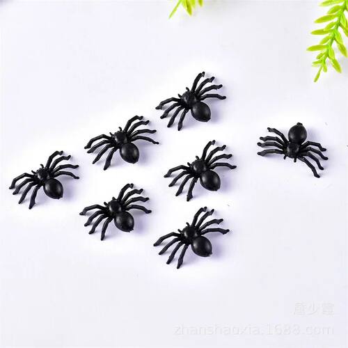 20/50pcs Halloween Spiders Decorations Small Black Plastic S