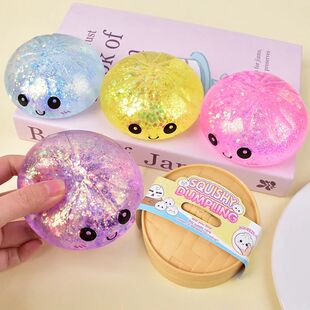 Hot Glitter Dumpling Squishy with Box Dumplings Sensory Sque