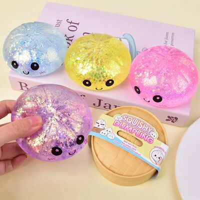 Hot Glitter Dumpling Squishy with Box Dumplings Sensory Sque