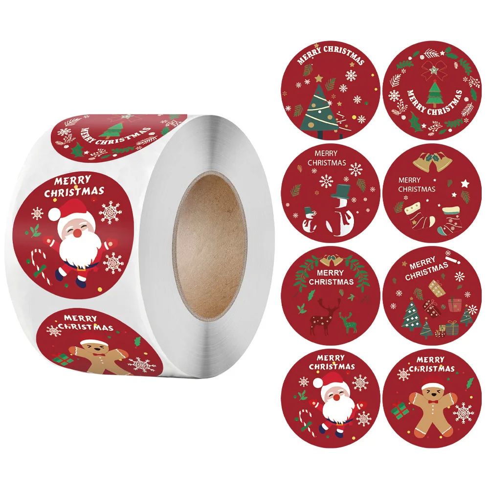 100-500Pcs Merry Christmas Stickers Christmas Theme Seal Lab