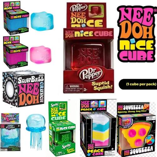 Schylling NeeDoh Nice Cube & Nice-Sicle Squishy Toys, Anti-A