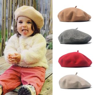 Wool Baby Girl Hat Winter Autumn Kids Beret Hat for Girls Ac
