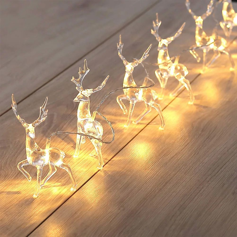 1.5/3m 3D Christmas Festive Reindeer Shaped Battery Operated