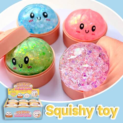 Viral Hidden Design 1-4Pcs Glitter Bead Dumpling Squishy, Bl