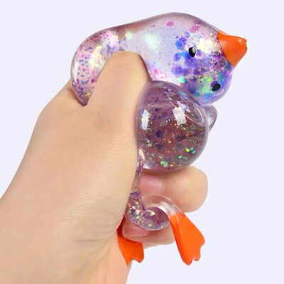 Squishy Glitter Duck Kids Fidget Toy Animal Sugar Stress Bal