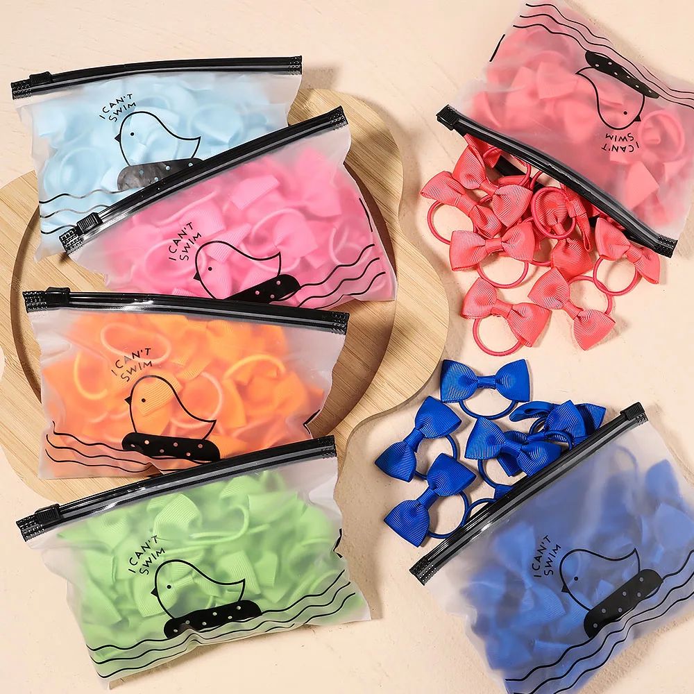 5/10/20Pcs/Lot Baby Bows Ribbon Hair Rubber for Girls Ties E