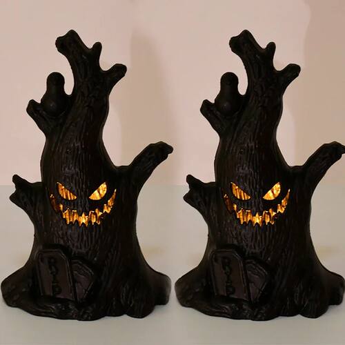 3/1pcs Halloween Led Ghost Tree Glow Lights Horror Pumpkin L
