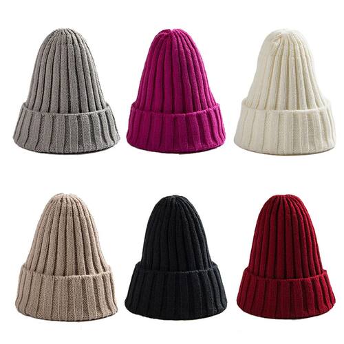 Solid Color Baby Skullies Beanie Winter Warm Kids Knitted Ha