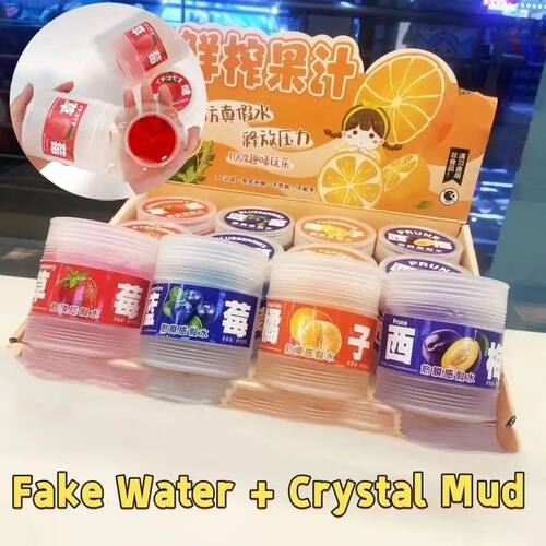 300ML Simulate Juice Slime Squeezing Bubble Gel Bucket Fruit