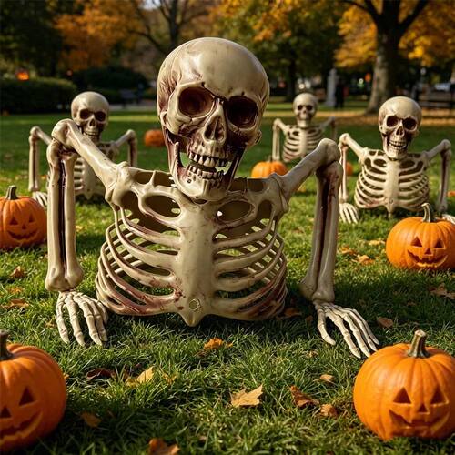 Horror Half Body Skeleton Ornament Halloween Buried Skull Bo