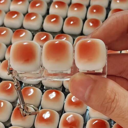 Caramel Bread Design Fidget Keychain Finger Clicker Relief S