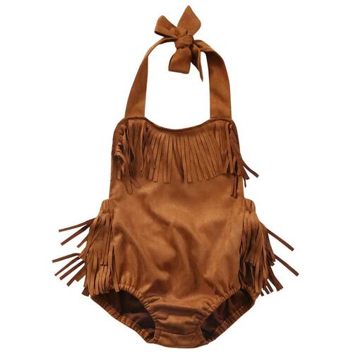 Cute Baby Girls Tassel Bodysuit Jumpsuit Summer Sunsuit Outf