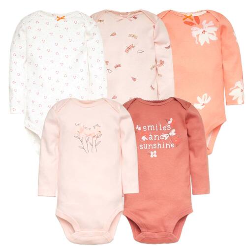 3-5 PCS/LOT Soft Cotton Baby Bodysuits Long Sleeve Newborn B