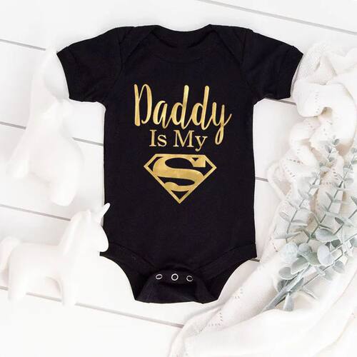 Baby Romper Newborn Baby Boys Girls Clothes Gold Daddy Is My