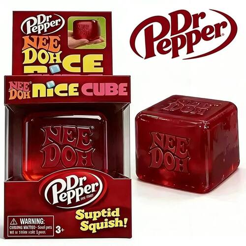 NeeDoh Nice Cube Squishy Stress Relief Toy, Soft Squeeze Fid