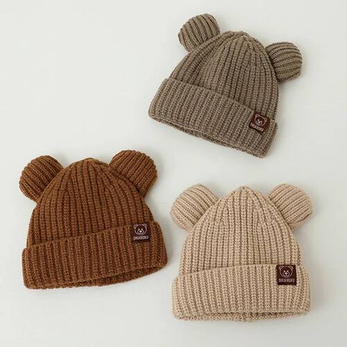 Bear Baby Winter Hat Cartoon Ears Warm Knitted Kids Hat for