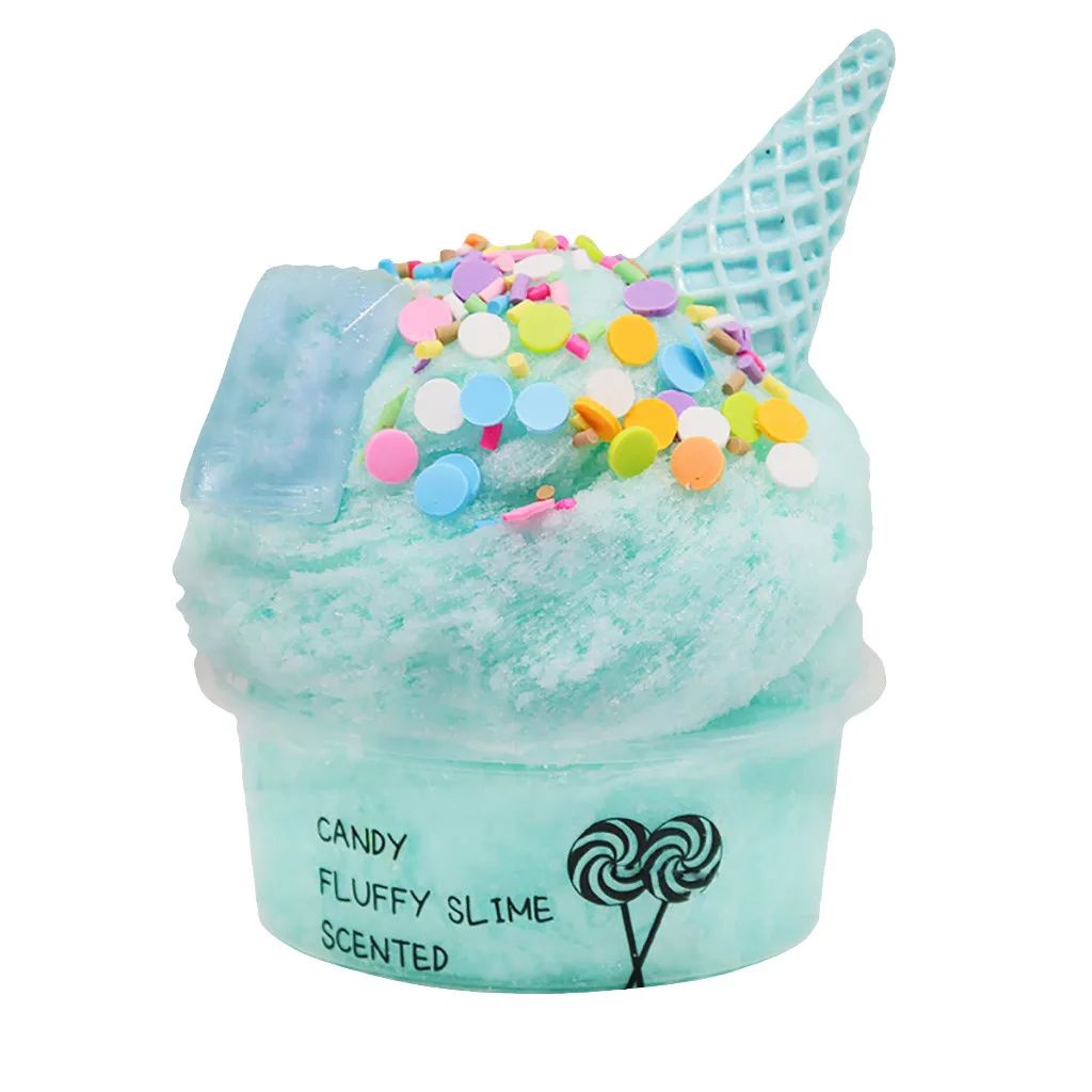 Cotton Candy Cloud Ice Creamcone Slime Swirl Scented-clay To