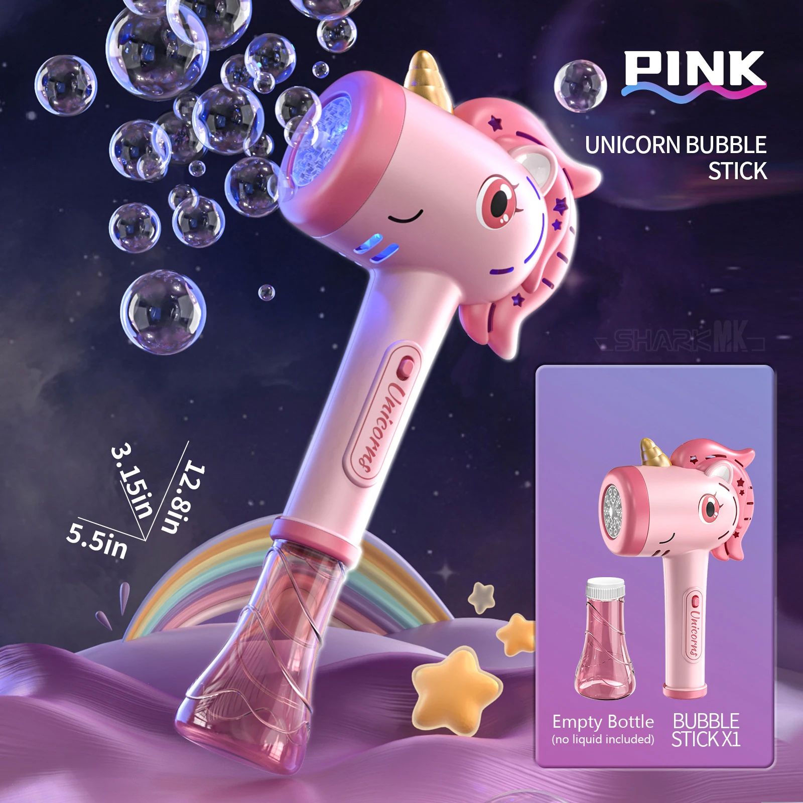 Unicorn electric bubble gun, toy bubble machine, automatic s