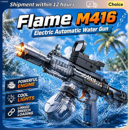 M416 Electric Water Spraying Gun with Flash Fully Automatic