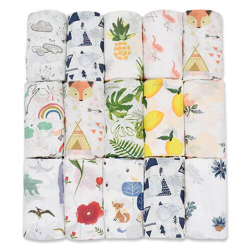 120X120CM Muslin Blanket 100%Cotton Baby Swaddle Soft Newbor
