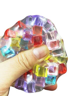 Rainbow Cube Stress Ball TPR Bead Pressure Reducing Decompre