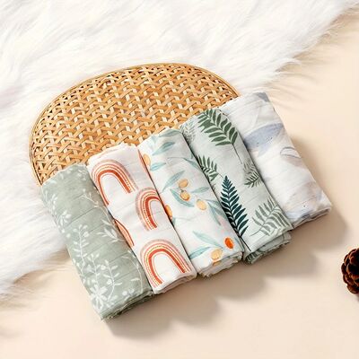 Happyflute 60x60CM Muslin Square Towels Set for Baby-5PCS So