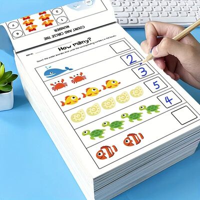 Interactive Preschool Math Workbook: Includes Number Tracing