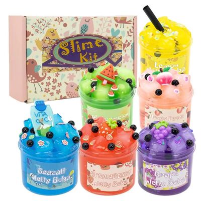 Soft 300ml/70ml Slime Kit Non-Sticky Fruit Crunchy Jelly Cub