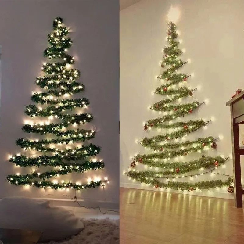 Christmas Vine With Lights Lamp DIY Wall Mounted Xmas Tree O