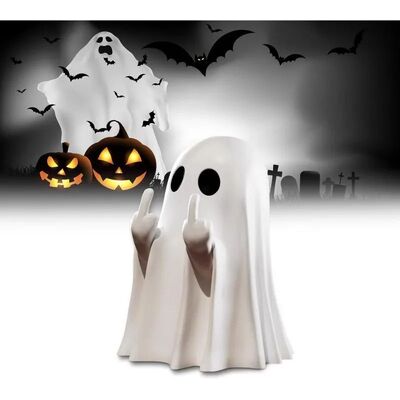 Car Decorate Luminous Middle Finger Cute Ghost Statue Small
