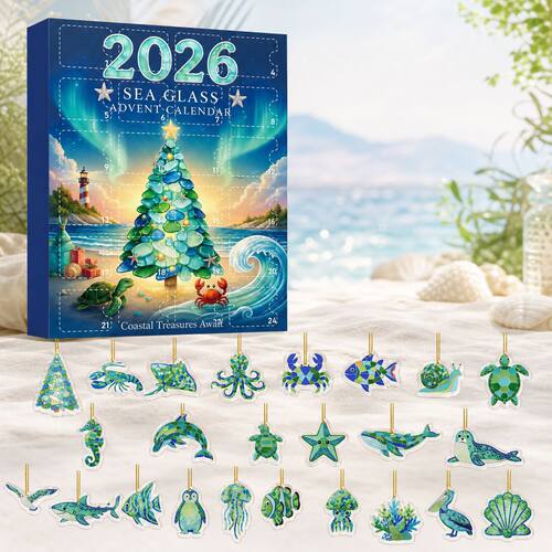 Sea Glass Christmas Advent Calendar Blind Box 24 Days Countd