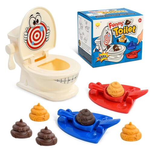Poop Toys Desktop Game,Catapult Toilet Gathering Game Two Pe