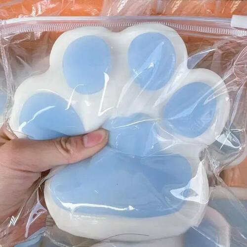 Large Cat Paw Squeeze Toy - Soft Sticky Silicone PVC Stress