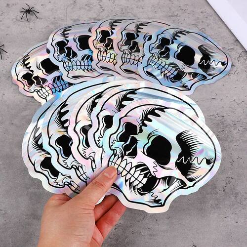 10-100Pcs Halloween Skull Candy Cookie Bag Laser Self Sealin