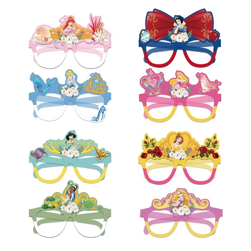 8/16pcs Disney Princess Mask Party Decor Cinderella Snow Whi