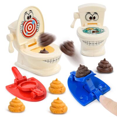Mini Toilet Anti Stress Toys Two Person Interactive Catapult