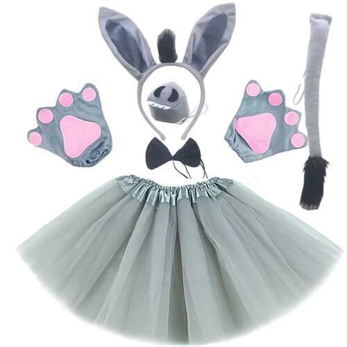 Animals Donkey Headband Bowtie Tail Gloves Tutu Skirt Anime