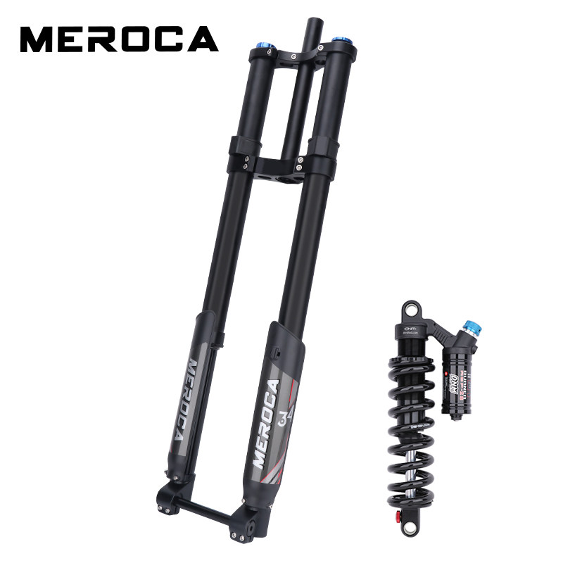 MEROCA双肩倒冲前叉山地自行车DH速降前后避震器越野电动车减震器