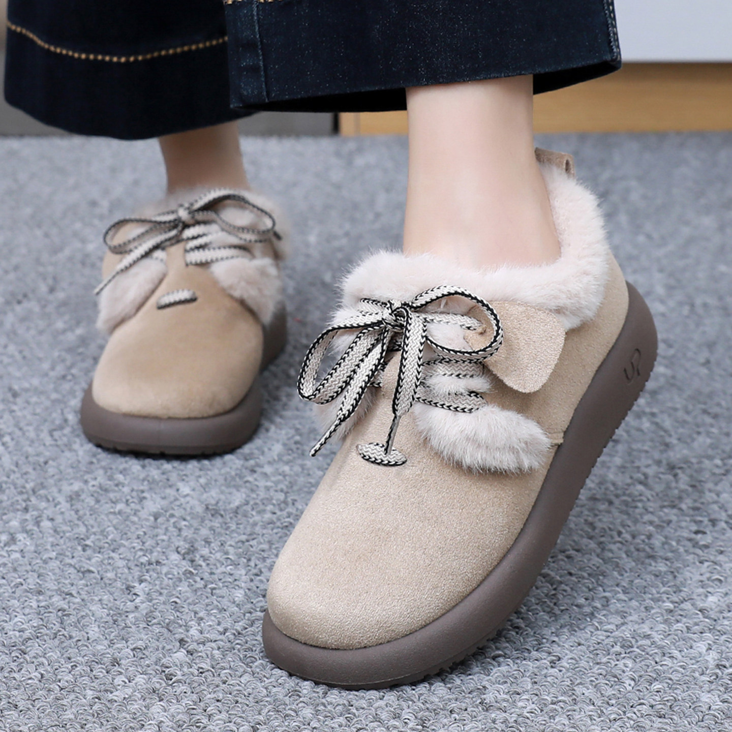 雪地靴女2025新款冬季加绒加厚保暖软底毛毛鞋外穿豆豆鞋勃肯棉鞋,女鞋,时尚雪地靴,淘宝优惠券,粉丝福利购,淘宝优惠卷