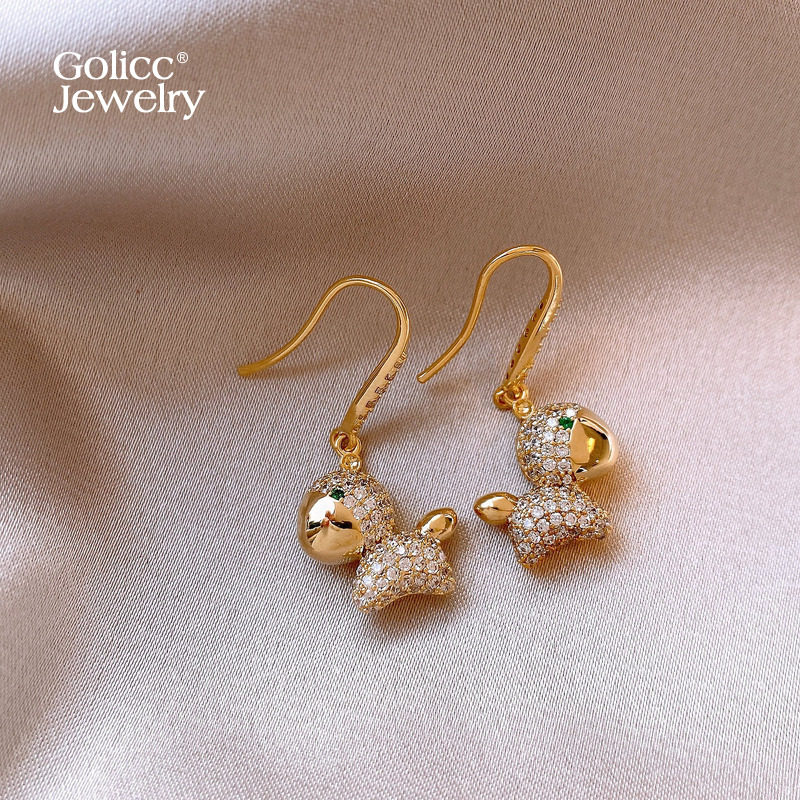 金色满钻小马耳钩耳环女独特漂亮耳钉适合冬天的耳饰2026新款爆款,饰品/流行首饰/时尚饰品新,耳环,淘宝优惠券,粉丝福利购,淘宝优惠卷