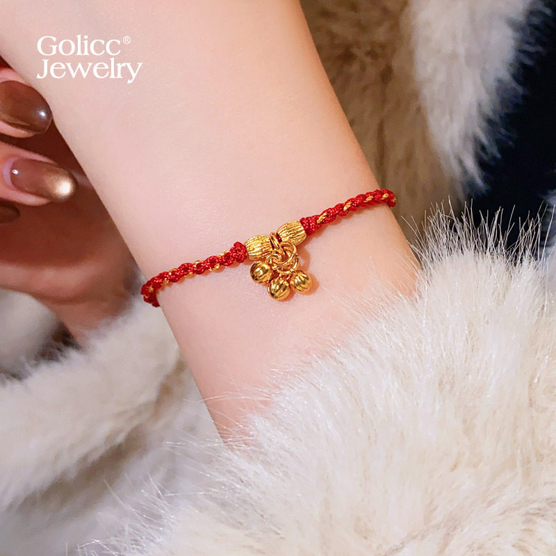 马年本命年沙金莲蓬红绳手链女轻奢小众精致手饰2026新款手串手绳,饰品/流行首饰/时尚饰品新,手链,淘宝优惠券,粉丝福利购,淘宝优惠卷