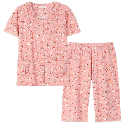 睡衣女夏季短袖凉感莫代尔套装